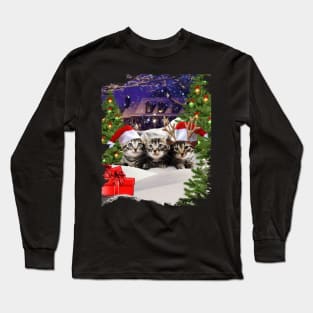 Christmas Cat Kitten Long Sleeve T-Shirt